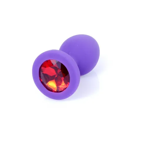 Анальна пробка - Jewellery Silicone Purple Plug S Red
