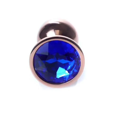 Анальная пробка — Jewellery Red Gold Plug, темно-синяя