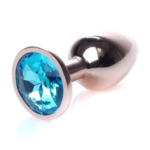 Анальна пробка - Jewellery Red Gold Plug Light Blue