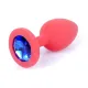 Анальна пробка - Jewellery Silicone Red Plug S Blue