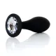 Анальна пробка - Jewellery Silicone Black Plug L Clear