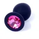 Анальная пробка — Jewellery Silicone Black Plug M Pink
