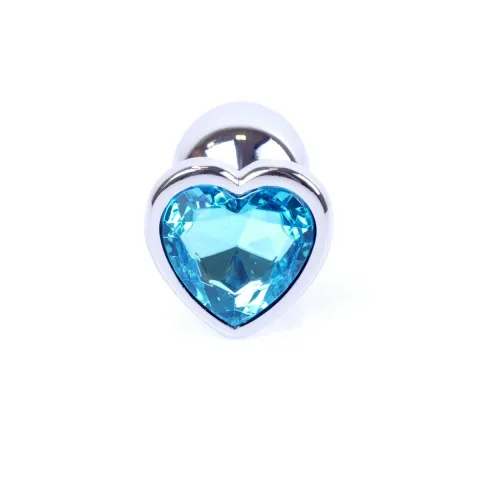 Анальна пробка - Jewellery Silver Heart Plug Light Blue