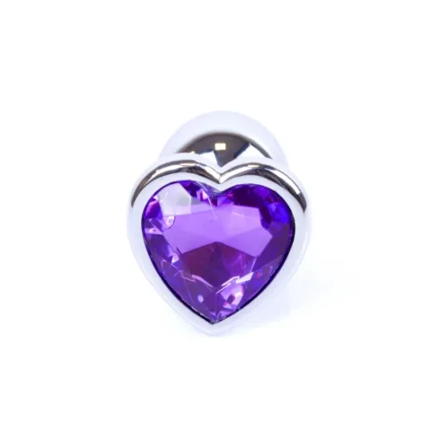 Анальная пробка — Jewellery Silver  Heart PLUG — фиолетовая