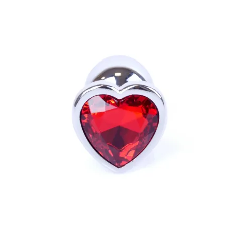 Анальна пробка - Jewellery Silver Heart Plug Red