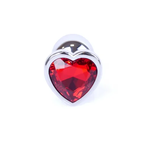 Анальна пробка - Jewellery Silver Heart Plug - Red
