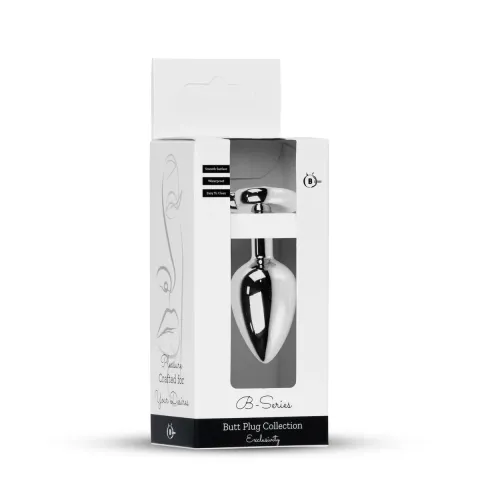 Анальна пробка - Jewellery Silver Heart Plug Black