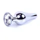Анальна пробка - Jewellery Silver Long Plug Clear