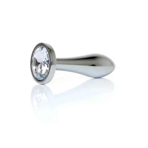 Анальна пробка - Jewellery Silver Plug Clear S