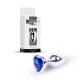 Анальна пробка - Jewellery Silver  Heart PLUG- Dark Blue