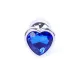 Анальна пробка - Jewellery Silver  Heart PLUG- Dark Blue