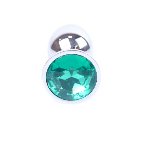 Анальна пробка - Jewellery Silver Plug Green
