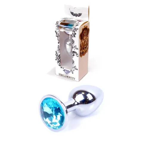 Анальна пробка - Jewellery Silver Plug Light Blue
