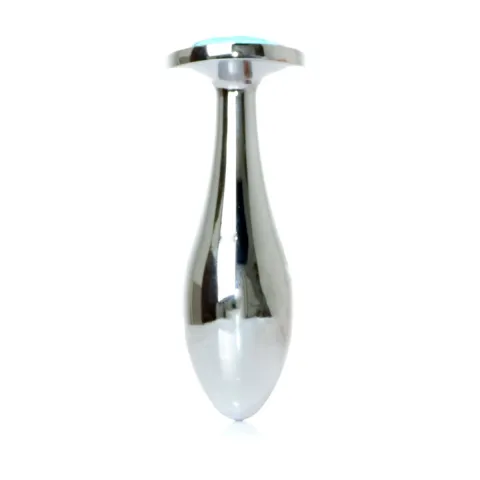 Анальна пробка - Jewellery Silver Plug Light Blue L