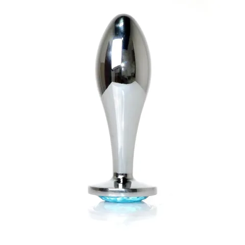 Анальна пробка - Jewellery Silver Plug Light Blue L
