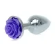 Анальная пробка — украшение «Silver Rose Plug», фиолетовая