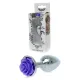 Анальная пробка — украшение «Silver Rose Plug», фиолетовая