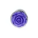 Анальная пробка — украшение «Silver Rose Plug», фиолетовая