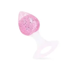 Анальна пробка Liebe Seele Crystal Anal Plug в форме сердца — Pink Small
