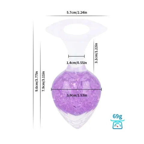 Анальна пробка Liebe Seele Crystal Anal Plug в форме сердца — Purple Medium