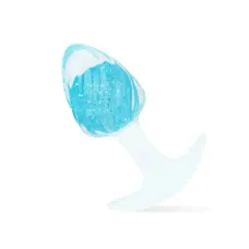 Анальна пробка Liebe Seele Crystal Anal Plug в форме мороженого — Blue Medium