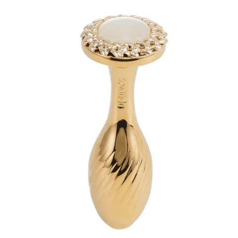 Металева анальна пробка LOCKINK SEVANDA Pearl Pear-shape Anal Plug, зі штучною перлиною