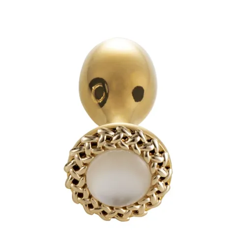 Металлическая анальная пробка LOCKINK SEVANDA Pearl Rose-shape Anal Plug с искусственной жемчужиной