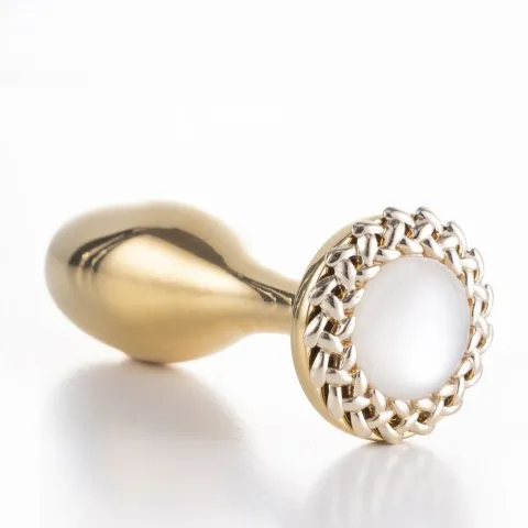Металлическая анальная пробка LOCKINK SEVANDA Pearl Rose-shape Anal Plug с искусственной жемчужиной