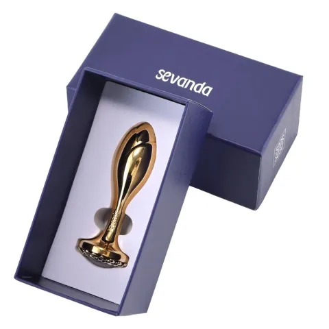 Металлическая анальная пробка LOCKINK SEVANDA Pearl Rose-shape Anal Plug с искусственной жемчужиной