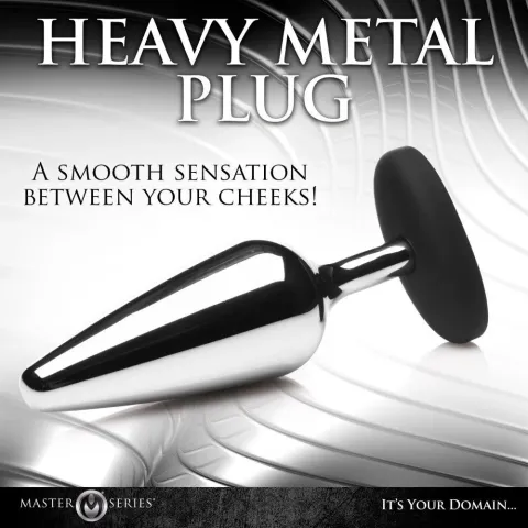 Анальна пробка Master Series Butt Slut Metal & Silicone Butt Plug - серебристый