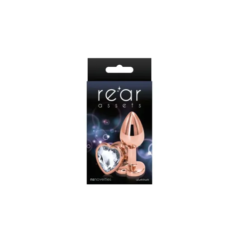 Анальна пробка NS Novelties Rear Assets - Rose Gold Heart - Small - Clear