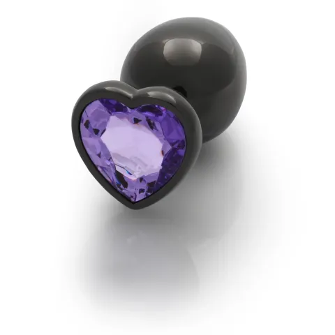 Анальна пробка - Ouch! Metal Butt Plug Large Gunmetal/Amethyst Purple