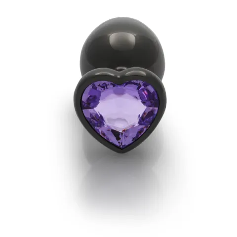 Анальна пробка - Ouch! Metal Butt Plug Large Gunmetal/Amethyst Purple