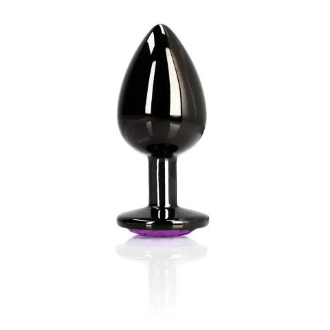 Анальна пробка - Ouch! Metal Butt Plug Large Gunmetal/Amethyst Purple