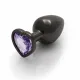 Анальна пробка - Ouch! Metal Butt Plug Medium Gunmetal/Amethyst Purple