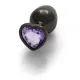 Анальна пробка - Ouch! Metal Butt Plug Medium Gunmetal/Amethyst Purple