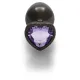 Анальна пробка - Ouch! Metal Butt Plug Medium Gunmetal/Amethyst Purple