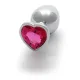 Анальна пробка - Ouch! Metal Butt Plug Medium Silver/Rubellite Pink