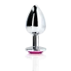 Анальна пробка - Ouch! Metal Butt Plug Medium Silver/Rubellite Pink