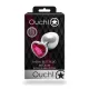 Анальна пробка - Ouch! Metal Butt Plug Medium Silver/Rubellite Pink