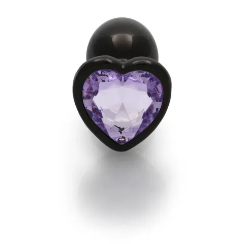 Анальна пробка - Ouch! Metal Butt Plug Small Gunmetal/Amethyst Purple