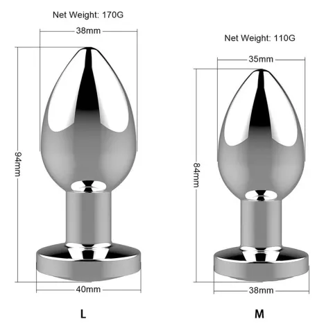 Анальна пробка - Rechargeable Butt Plug Vibrator Silver