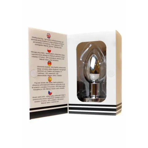 Анальна пробка - Rechargeable Butt Plug Vibrator Silver