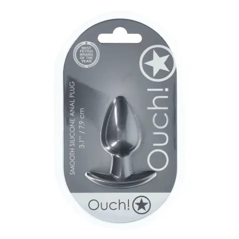 Анальна пробка - Smooth Silicone Anal Plug - Medium - 3.1 / 7,9 cm - Gunmetal