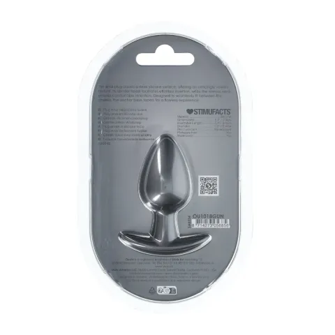 Анальна пробка - Smooth Silicone Anal Plug - Medium - 3.1 / 7,9 cm - Gunmetal