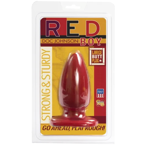 Анальная пробка-втулка Doc Johnson Red Boy — Large 5 Inch, макс. диаметр 5,5 см