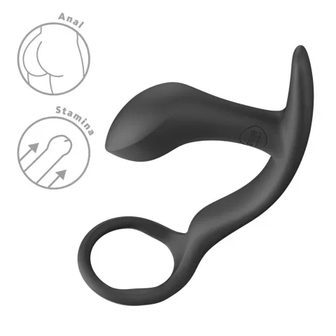 Анальная пробка с эрекционным кольцом Fun Factory BOOTIE RING Black