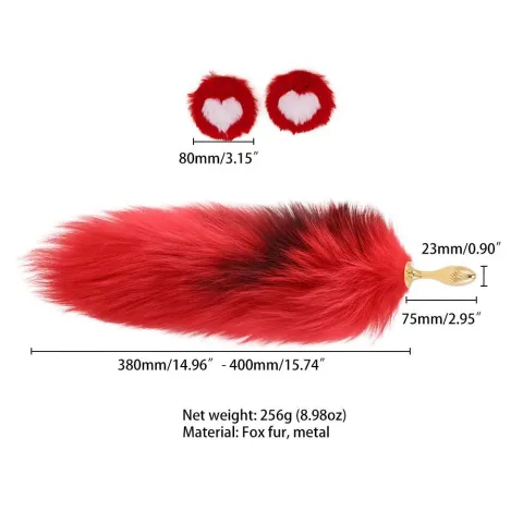 Анальна пробка з хвостом лисиці LOCKINK SEVANDA Red Vixen Set with Pear-shape Plug