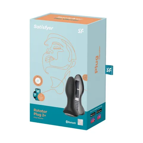 Анальная смарт-вибропробка с жемчужным массажем Satisfyer Rotator Plug 2+ Black