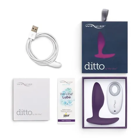 Анальная смарт-вибрационная пробка We-Vibe Ditto Purple с пультом дистанционного управления